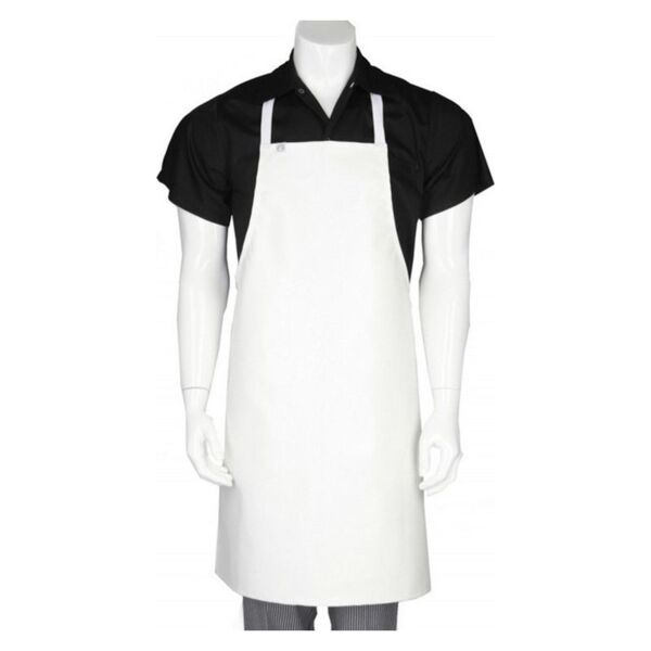 White, Black and  Navy Short PVC Bib Apron Thumbnail